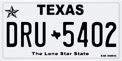 TX license plate DRU5402