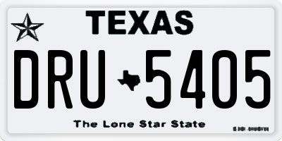TX license plate DRU5405