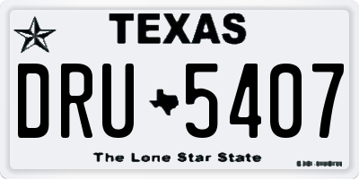 TX license plate DRU5407