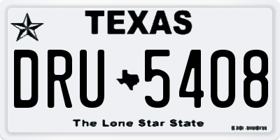 TX license plate DRU5408