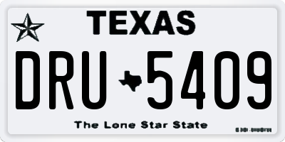 TX license plate DRU5409