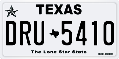 TX license plate DRU5410