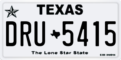 TX license plate DRU5415