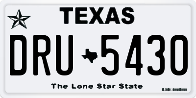 TX license plate DRU5430