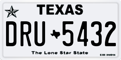 TX license plate DRU5432