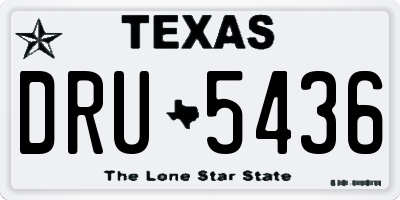 TX license plate DRU5436