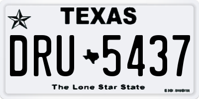 TX license plate DRU5437
