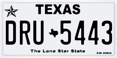 TX license plate DRU5443