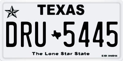 TX license plate DRU5445