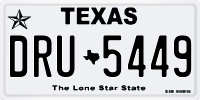 TX license plate DRU5449