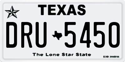 TX license plate DRU5450