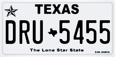 TX license plate DRU5455