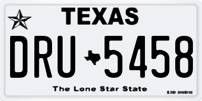 TX license plate DRU5458