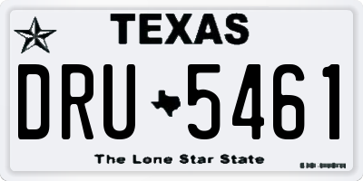 TX license plate DRU5461