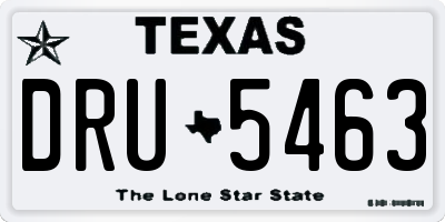 TX license plate DRU5463