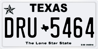 TX license plate DRU5464