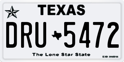 TX license plate DRU5472