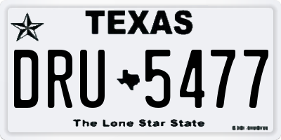 TX license plate DRU5477