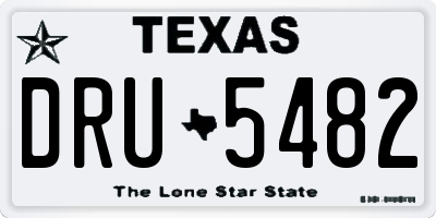 TX license plate DRU5482