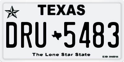 TX license plate DRU5483