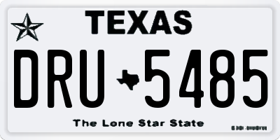 TX license plate DRU5485