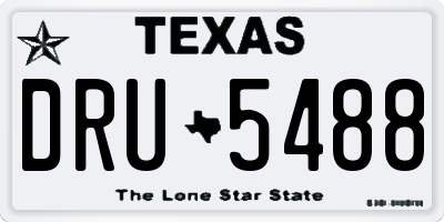 TX license plate DRU5488