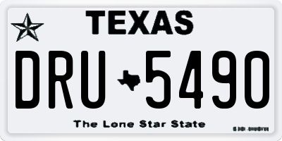 TX license plate DRU5490
