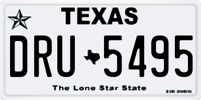 TX license plate DRU5495