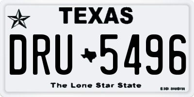 TX license plate DRU5496