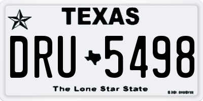 TX license plate DRU5498