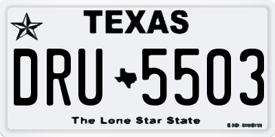 TX license plate DRU5503