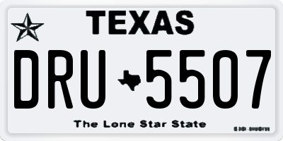 TX license plate DRU5507