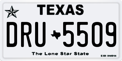 TX license plate DRU5509