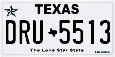 TX license plate DRU5513