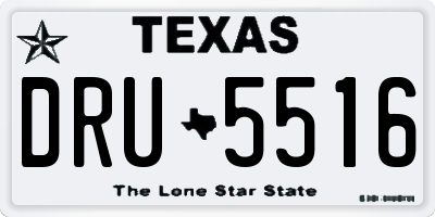 TX license plate DRU5516