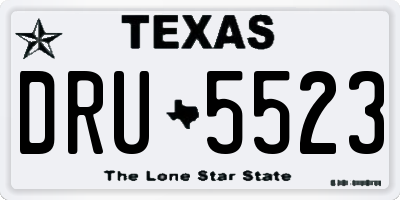 TX license plate DRU5523