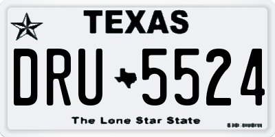 TX license plate DRU5524