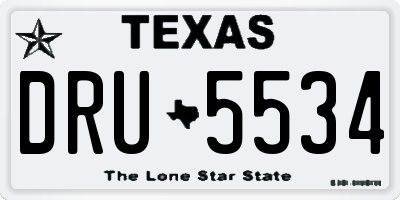 TX license plate DRU5534