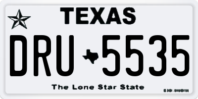 TX license plate DRU5535