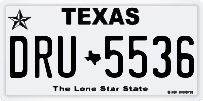 TX license plate DRU5536