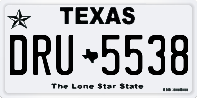 TX license plate DRU5538