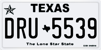 TX license plate DRU5539