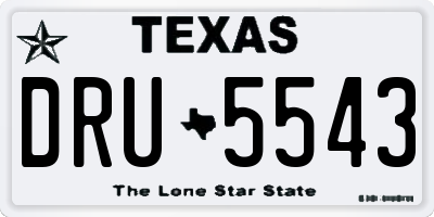 TX license plate DRU5543