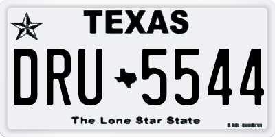 TX license plate DRU5544