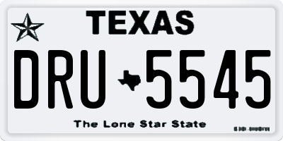 TX license plate DRU5545