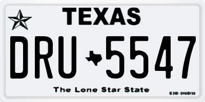 TX license plate DRU5547