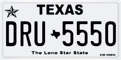 TX license plate DRU5550