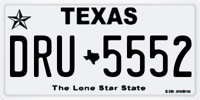 TX license plate DRU5552