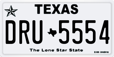 TX license plate DRU5554