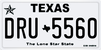 TX license plate DRU5560